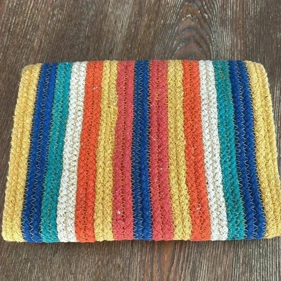 Brighten Your Life Rainbow Multi Striped Woven Clutch - Picture 5 of 5